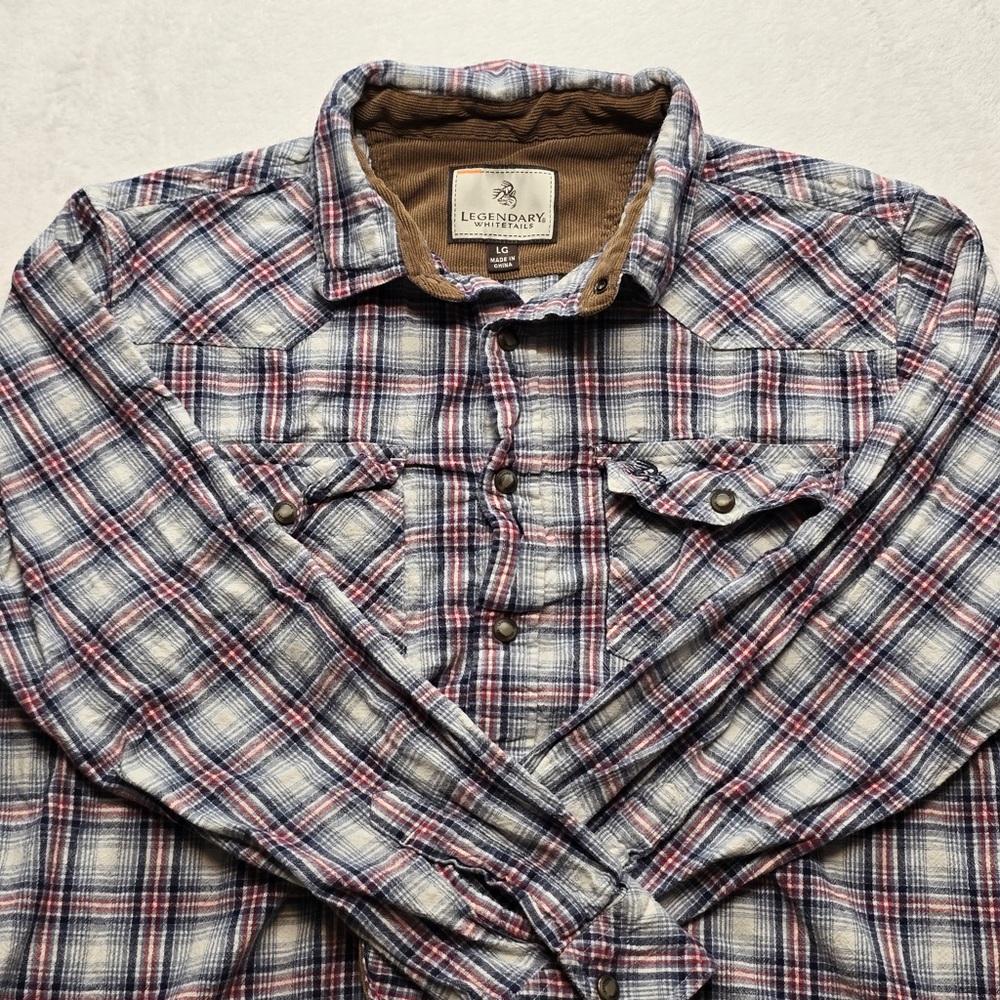 Legendary Whitetails Plaid Flannel Shirt Jacket Corduroy L‎
